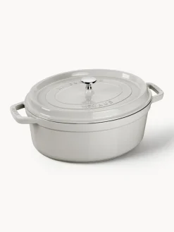 Ollas|Ollas>Staub Cocotte ovalada de hierro fundido Signature Collection Gris claro brillante