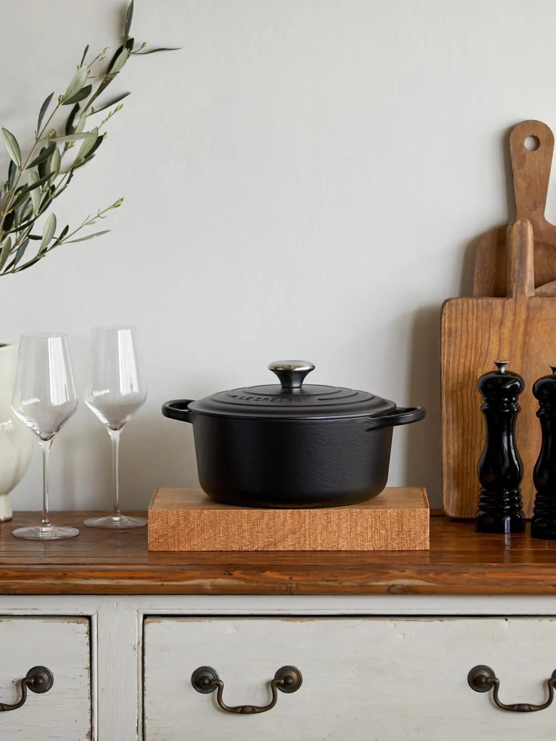 Ollas|Ollas>LE CREUSET Cocotte redonda de hierro fundido Signature Collection Negro, plateado