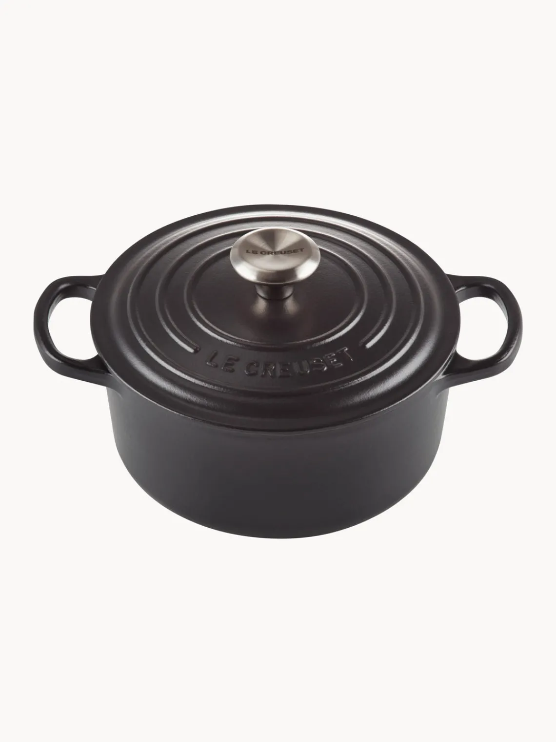 Ollas|Ollas>LE CREUSET Cocotte redonda de hierro fundido Signature Collection Negro, plateado