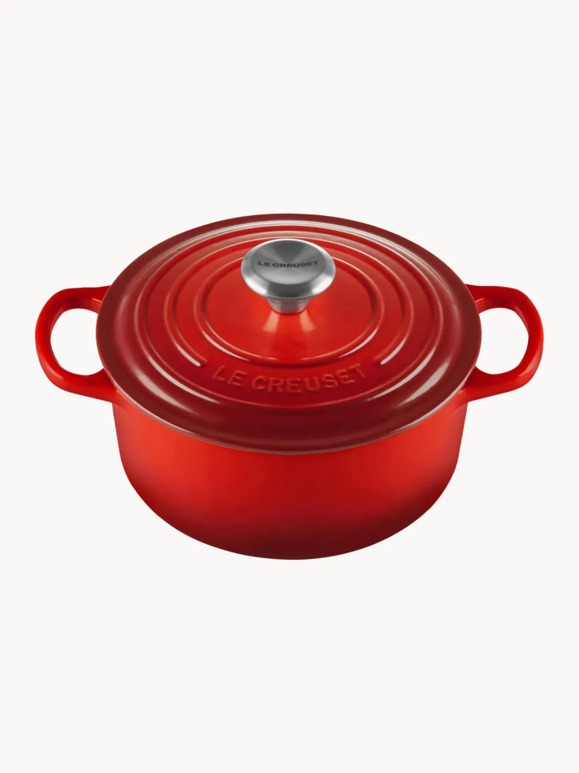Ollas|Ollas>LE CREUSET Cocotte redonda de hierro fundido Signature Collection Tonos rojos, plateado