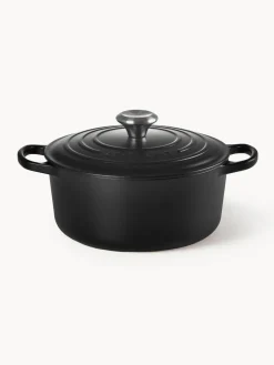 Ollas|Ollas>LE CREUSET Cocotte redonda de hierro fundido Signature Collection Negro, plateado