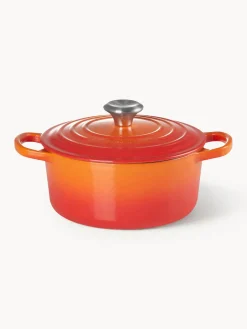 Ollas|Ollas>LE CREUSET Cocotte redondo de hierro fundido Signature Collection Tonos naranjas, plateado