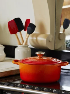 Ollas|Ollas>LE CREUSET Cocotte redondo de hierro fundido Signature Collection Tonos naranjas, plateado