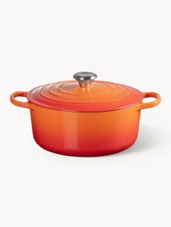 Ollas|Ollas>LE CREUSET Cocotte redondo de hierro fundido Signature Collection Tonos naranjas, plateado