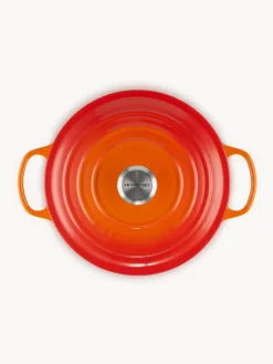 Ollas|Ollas></noscript>LE CREUSET Cocotte redondo de hierro fundido Signature Collection Tonos naranjas, plateado