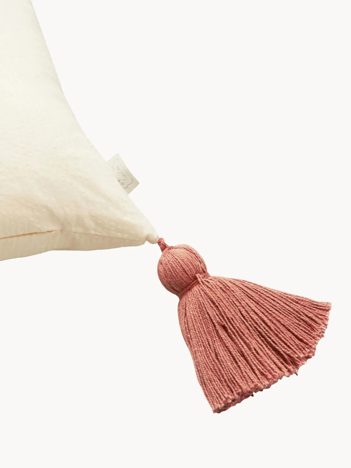 New Cojín acogedor de algodón orgánico con borlas Bows Niños Decoración Infantil|Cojines Infantiles