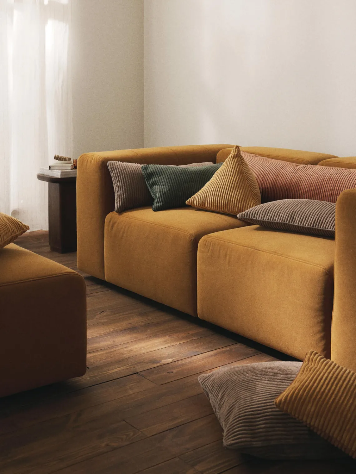 Cojines Decorativos|Mantas>Westwing Collection Cojín alargado de pana Kylen Naranja