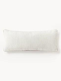 Mantas|Cojines Decorativos>Westwing Collection Cojín alargado de pana Kylen Blanco Off White, beige claro