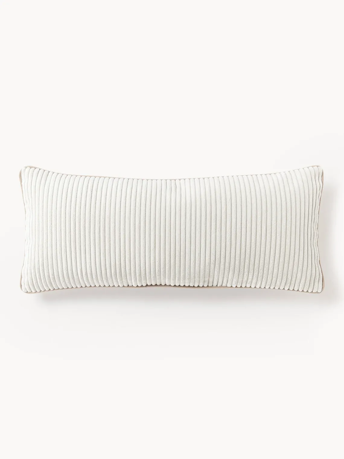 Mantas|Cojines Decorativos>Westwing Collection Cojín alargado de pana Kylen Blanco Off White, beige claro