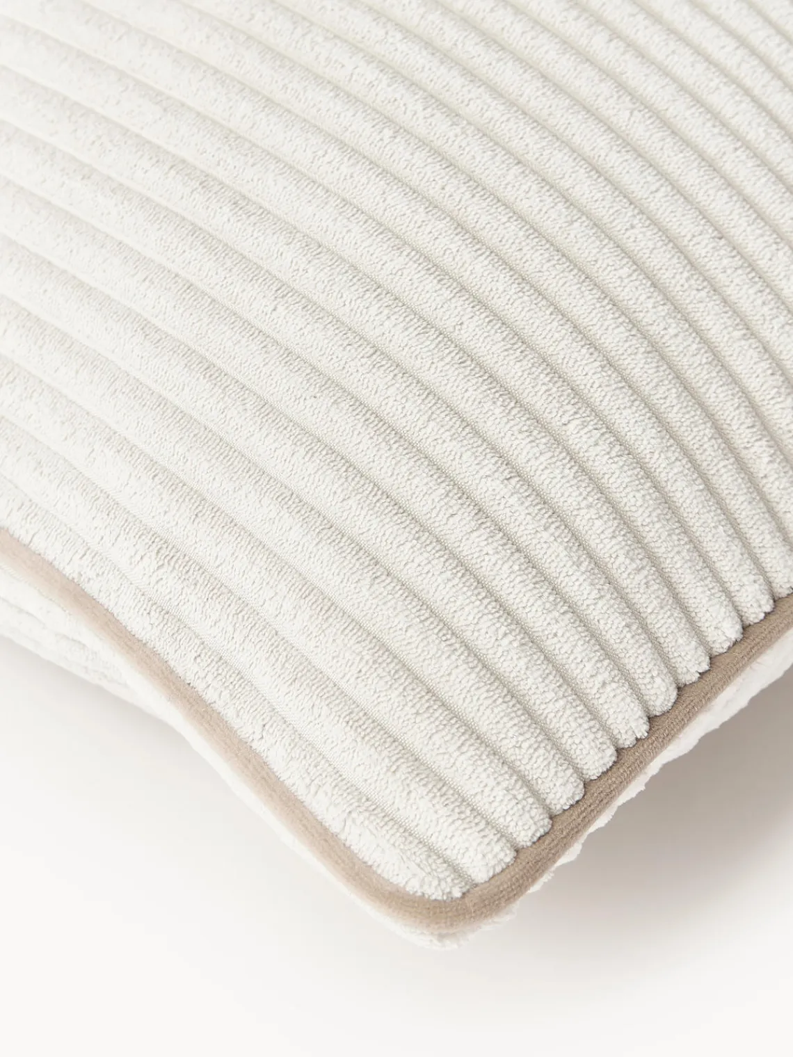 Mantas|Cojines Decorativos>Westwing Collection Cojín alargado de pana Kylen Blanco Off White, beige claro
