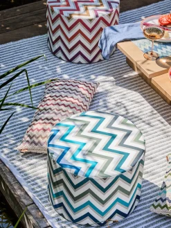 Cojines De Exterior|Cojines Decorativos>Missoni Cojín artesanal Capri Tonos rosas y rojos, blanco Off White