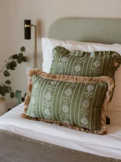 Outlet Cojín artesanal con flecos Mako Mantas|Cojines Decorativos