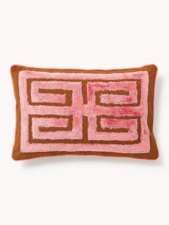 Cojín artesanal con mechones decorativos Cleo Cojines Decorativos|Mantas