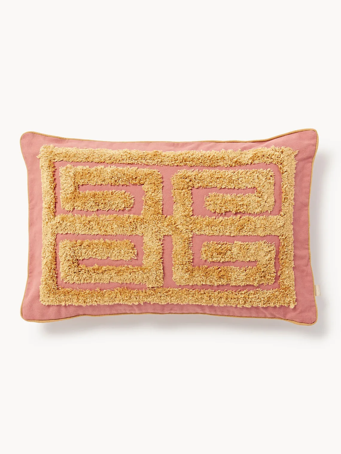 Cojines Decorativos|Mantas>Palais Cojín artesanal con mechones decorativos Cleo Rosa oscura, marrón claro