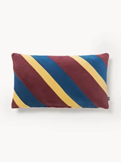 Cojines Decorativos|Mantas>HKLIVING Cojín artesanal de algodón Speakeasy Amarillo claro, morado oscuro, azul