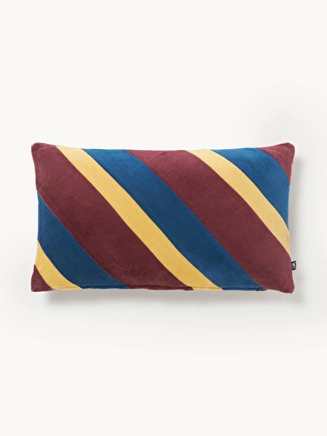 Cojines Decorativos|Mantas>HKLIVING Cojín artesanal de algodón Speakeasy Amarillo claro, morado oscuro, azul