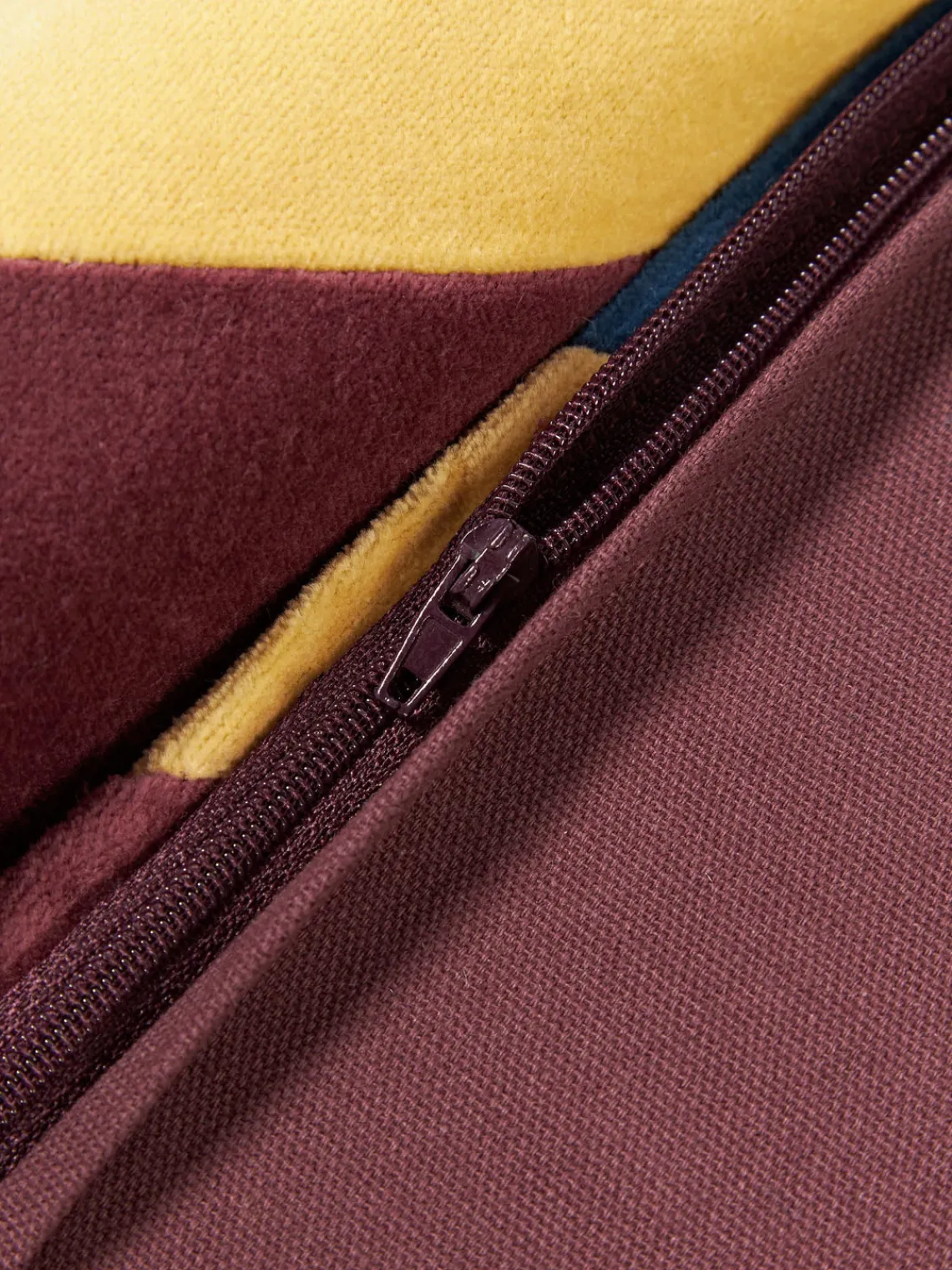 Cojines Decorativos|Mantas>HKLIVING Cojín artesanal de algodón Speakeasy Amarillo claro, morado oscuro, azul