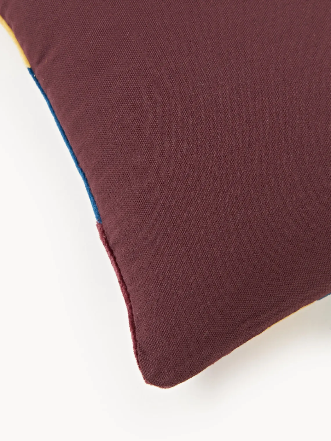 Cojines Decorativos|Mantas>HKLIVING Cojín artesanal de algodón Speakeasy Amarillo claro, morado oscuro, azul