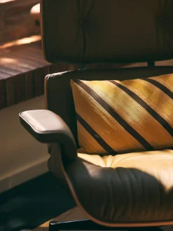 Cojines Decorativos|Mantas>HKLIVING Cojín artesanal de algodón Striped Tonos amarillos, negro