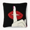 Best Cojín artesanal de lana Lips Hush Cojines Decorativos|Mantas