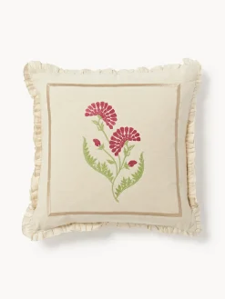 Cojín artesanal de lino con ribete Carry Cojines Decorativos|Mantas