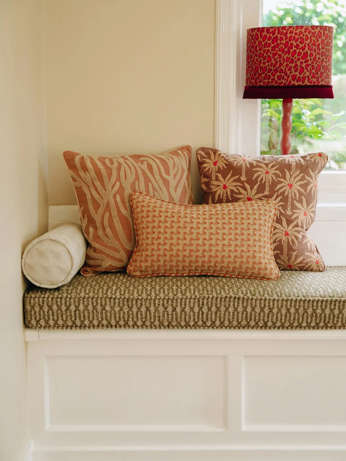 Cojines Decorativos|Mantas>Palais Cojín artesanal Laura Marrón, beige, rojo
