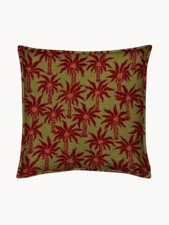 Mantas|Cojines De Exterior>Palais Cojín artesanal para exterior Laura Verde oliva, marrón oscuro, rojo coral, blanco Off White