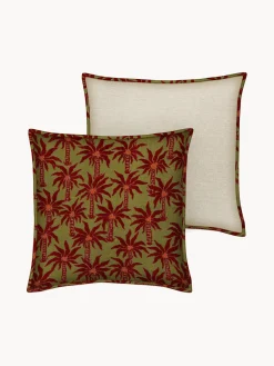 Mantas|Cojines De Exterior></noscript>Palais Cojín artesanal para exterior Laura Verde oliva, marrón oscuro, rojo coral, blanco Off White