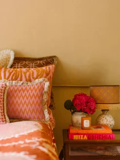 Cojines De Exterior|Cojines Decorativos>Palais Cojín artesanal para exterior Rosita Rosa palo, naranja, beige