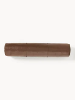Mantas|Cojines Decorativos>Westwing Collection Cojín cervical artesanal de cuero Cuero marrón