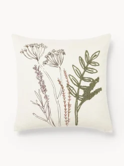 Mantas|Cojines Decorativos>Bloomingville Cojín de algodón con motivo floral Bea