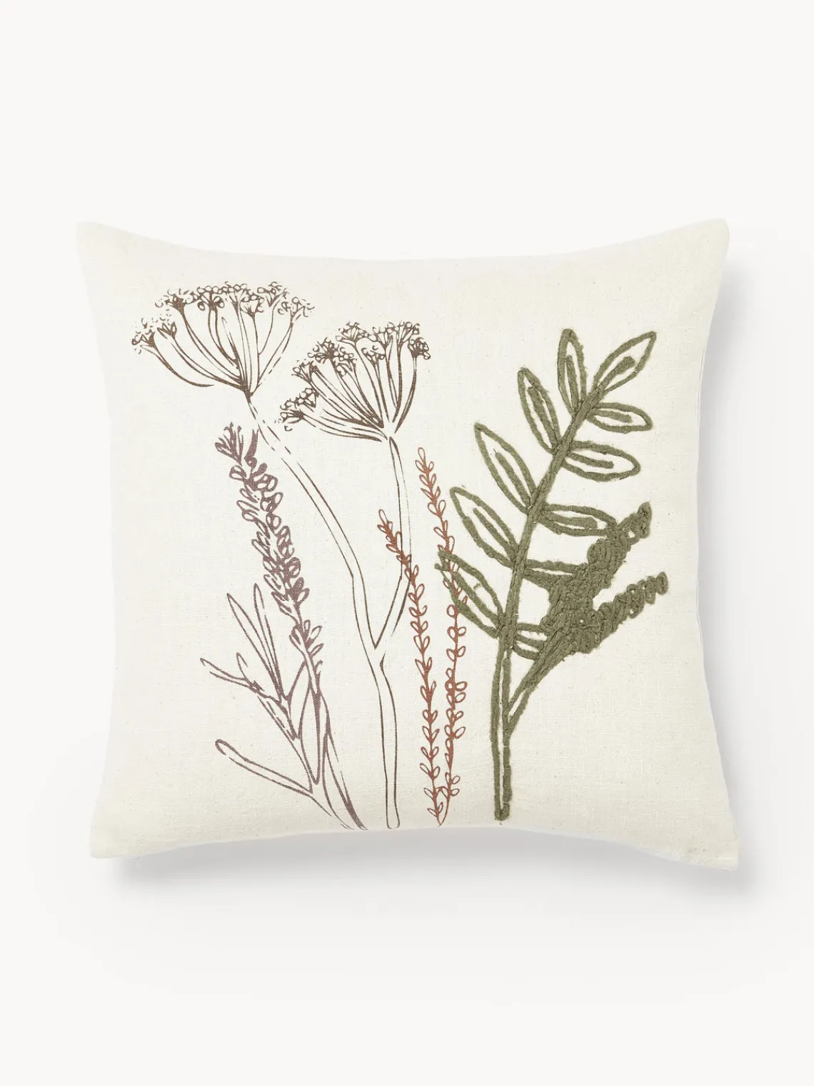 Mantas|Cojines Decorativos>Bloomingville Cojín de algodón con motivo floral Bea