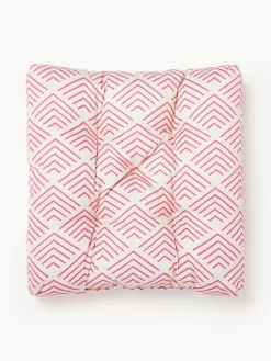 Cojines Para Sillas|Cojines Para Sillas De Jardín>Westwing Collection Cojín de asiento de exterior con estampado gráfico Milano Rojo coral, beige claro