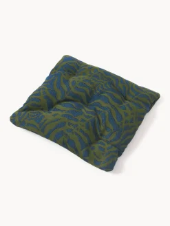 Mantas|Cojines Para Sillas></noscript>Westwing Collection Cojín de asiento para exterior estampado jacquard Ortun Verde oscuro, azul oscuro