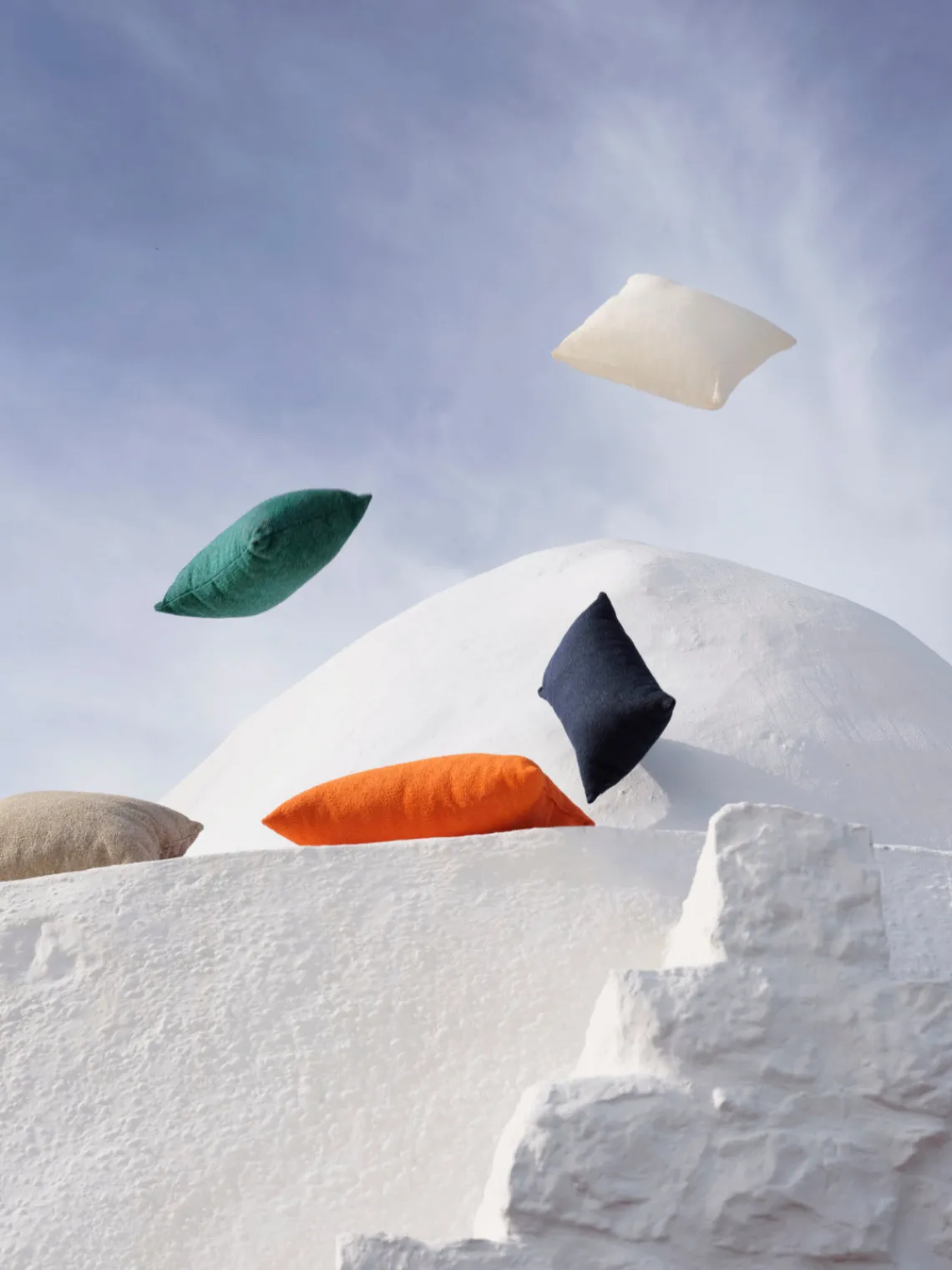 Mantas|Cojines De Exterior>Westwing Collection Cojín de exterior en tejido bouclé Alka Bouclé blanco Off White