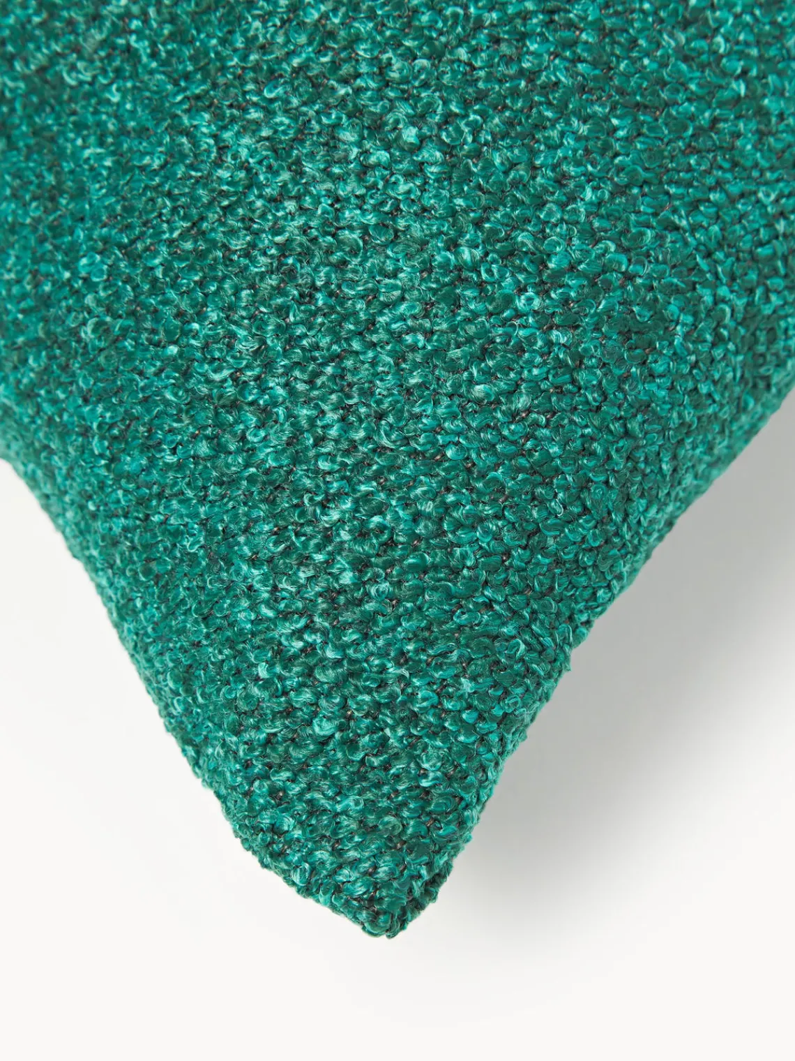 Mantas|Cojines De Exterior>Westwing Collection Cojín de exterior en tejido bouclé Alka Bouclé verde turquesa