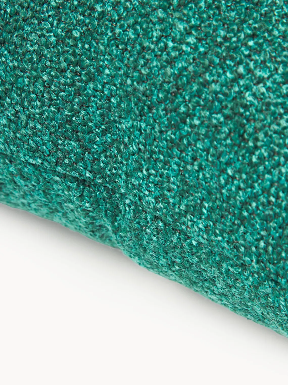 Mantas|Cojines De Exterior>Westwing Collection Cojín de exterior en tejido bouclé Alka Bouclé verde turquesa