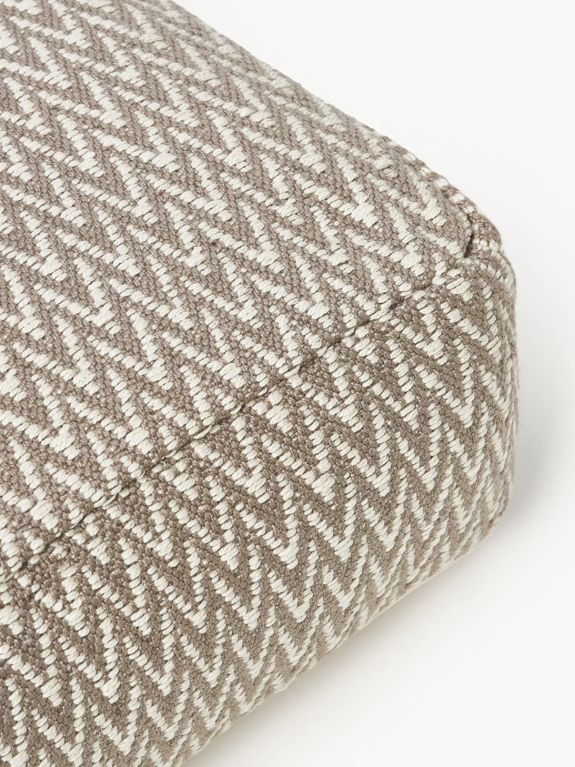 Mantas|Cojines Para Suelo Y Pufs>Westwing Collection Cojín de suelo para exterior con tejido estampado Suria Beige claro, blanco Off White