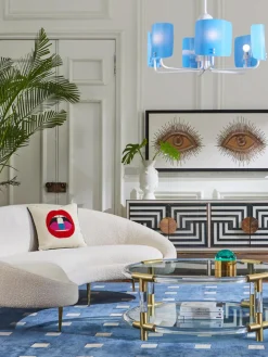 Cojines Decorativos|Mantas>Jonathan Adler Cojín decorativo artesanal de lana con motivo de labios Full Dose