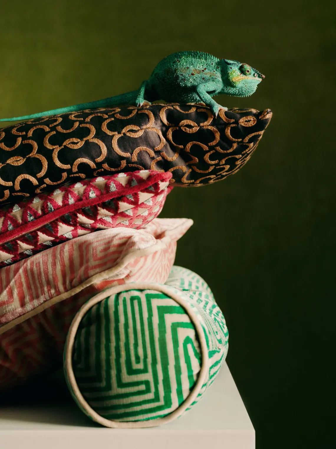 Cojines Decorativos|Mantas>Westwing Collection Cojín decorativo de diseño DEDAR Milano x Westwing Ronell Jacquard, Medialuna de Charbon