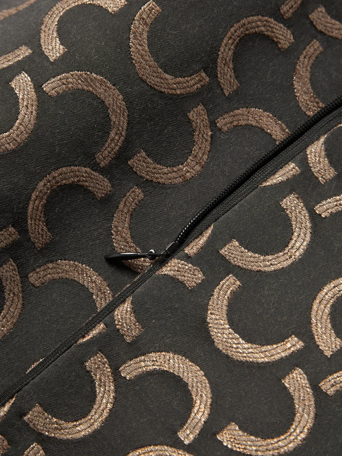 Cojines Decorativos|Mantas>Westwing Collection Cojín decorativo de diseño DEDAR Milano x Westwing Ronell Jacquard, Medialuna de Charbon