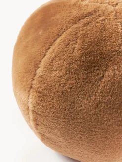 Sale Cojín decorativo redondo de piel sintética Ginny Mantas|Cojines Decorativos