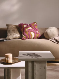 Hot Cojín decorativo redondo de piel sintética Ginny Cojines Decorativos|Cojines Decorativos