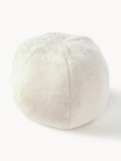 Cojines Decorativos|Mantas>Westwing Collection Cojín decorativo redondo de pelo sintético Ginny Blanco Off White