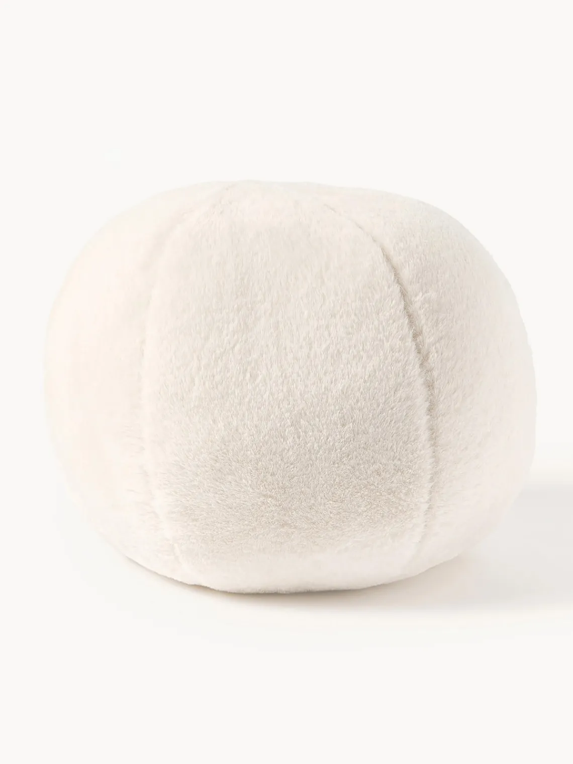 Cojines Decorativos|Mantas>Westwing Collection Cojín decorativo redondo de pelo sintético Ginny Blanco Off White