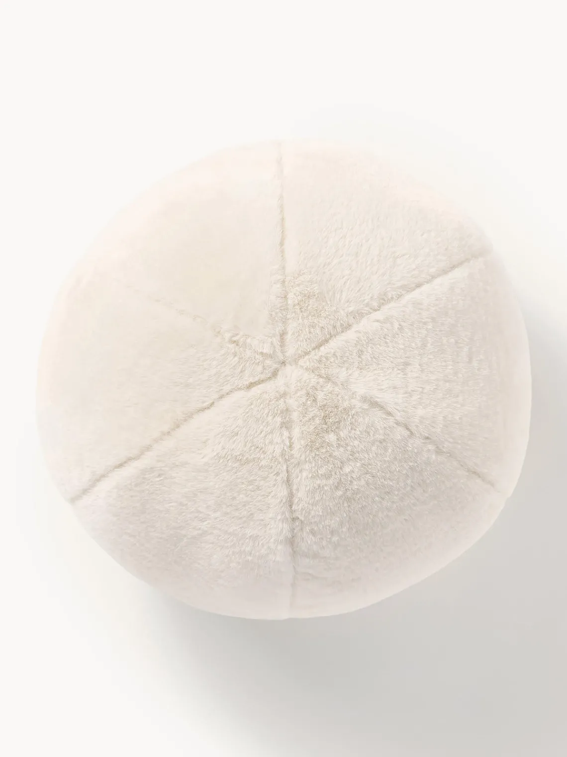 Cojines Decorativos|Mantas>Westwing Collection Cojín decorativo redondo de pelo sintético Ginny Blanco Off White