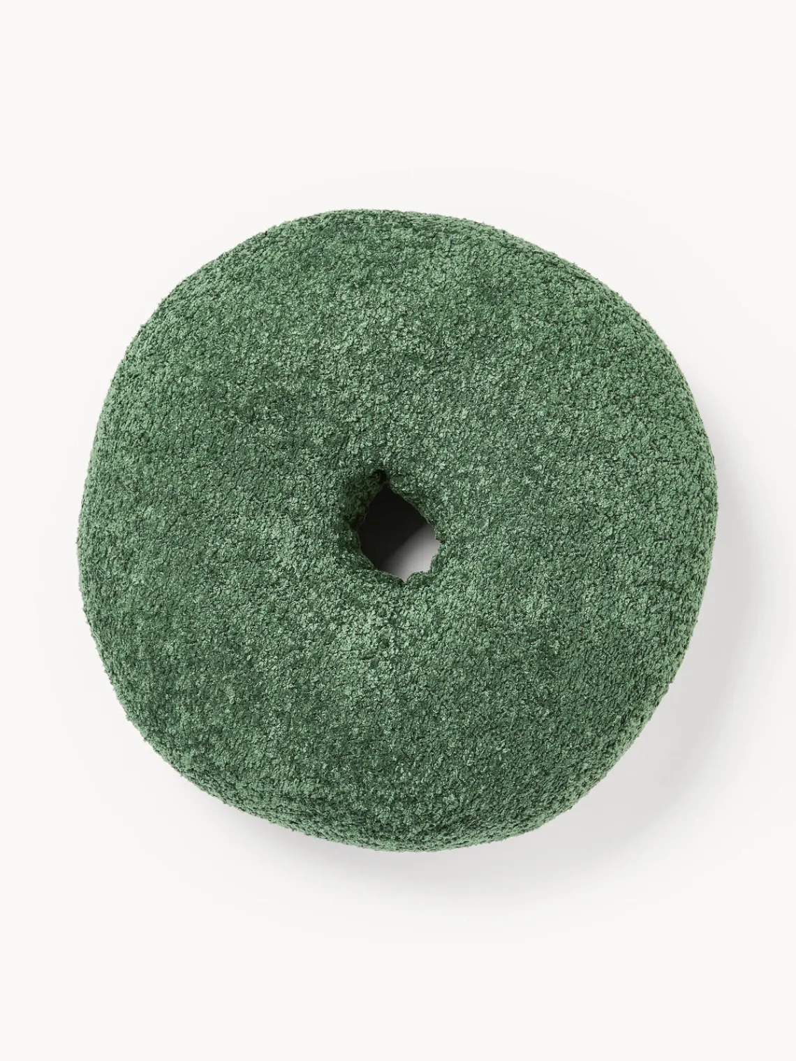 Cojines Decorativos|Mantas>Westwing Collection Cojín en forma de donut en tejido bouclé Jack Verde oscuro