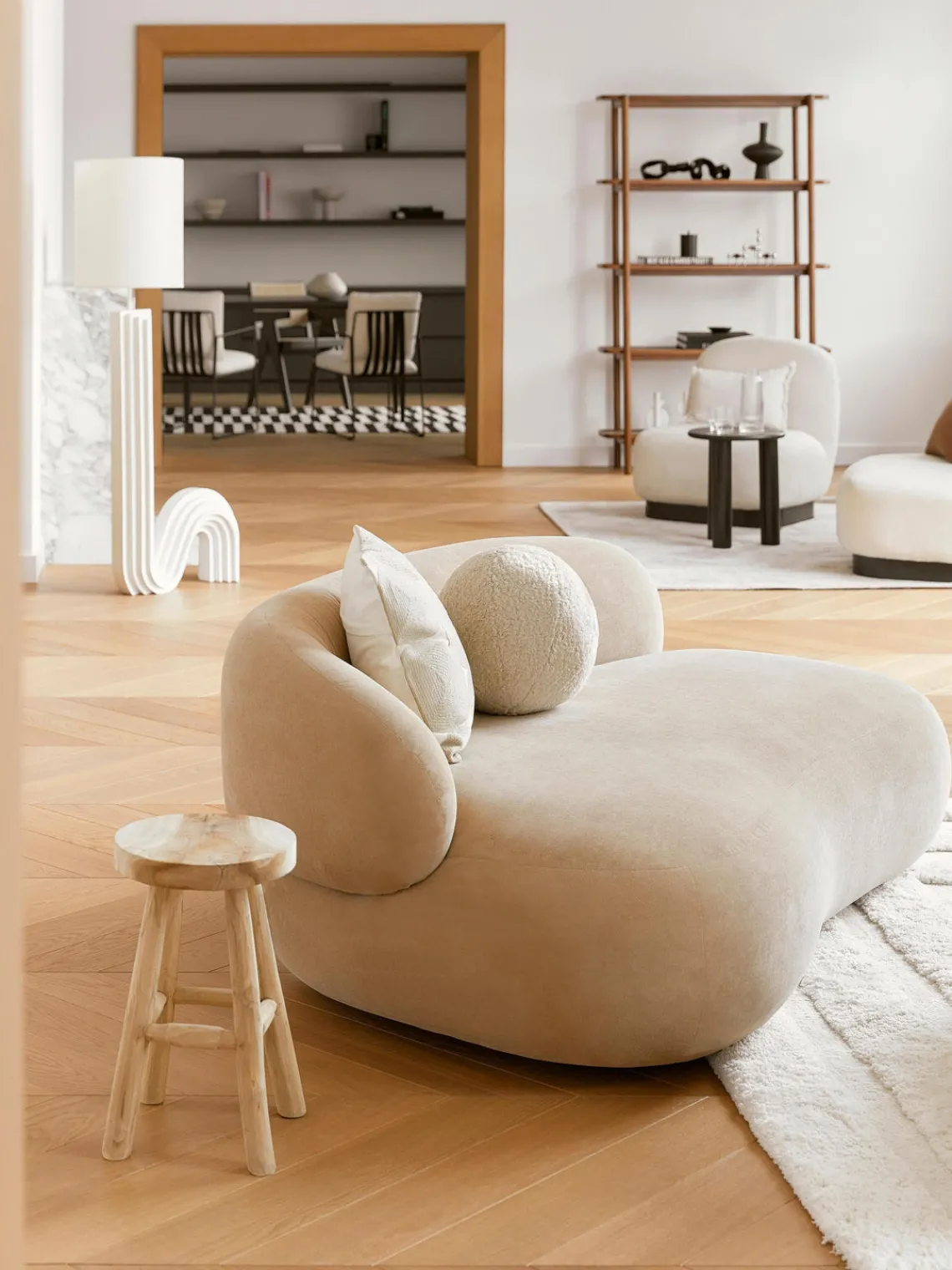 Sale Cojín esférico de borreguillo Dotty Mantas|Cojines Decorativos