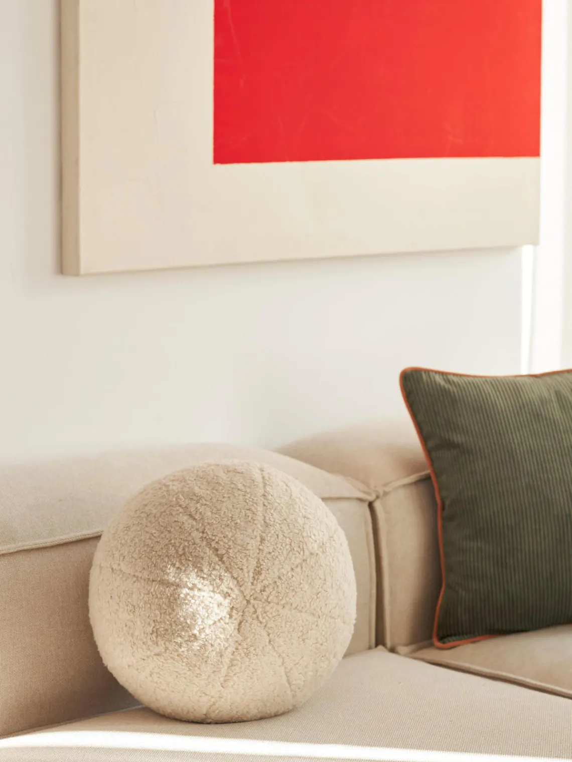 Sale Cojín esférico de borreguillo Dotty Mantas|Cojines Decorativos