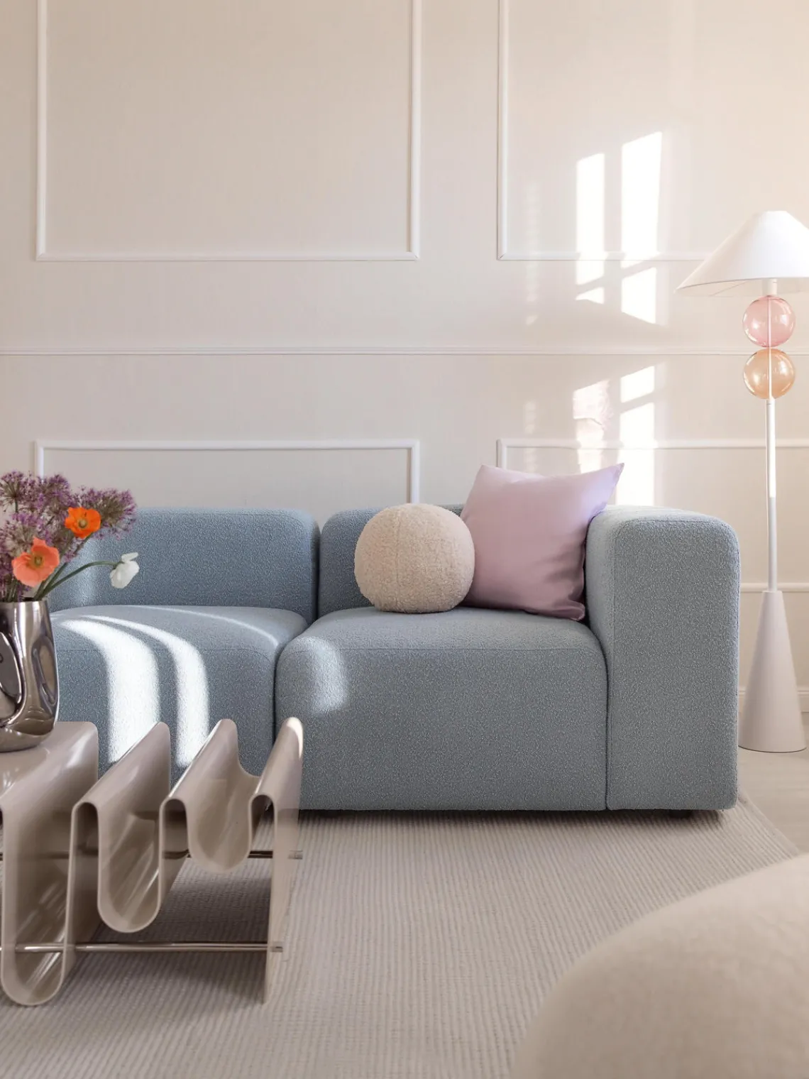 Sale Cojín esférico de borreguillo Dotty Mantas|Cojines Decorativos